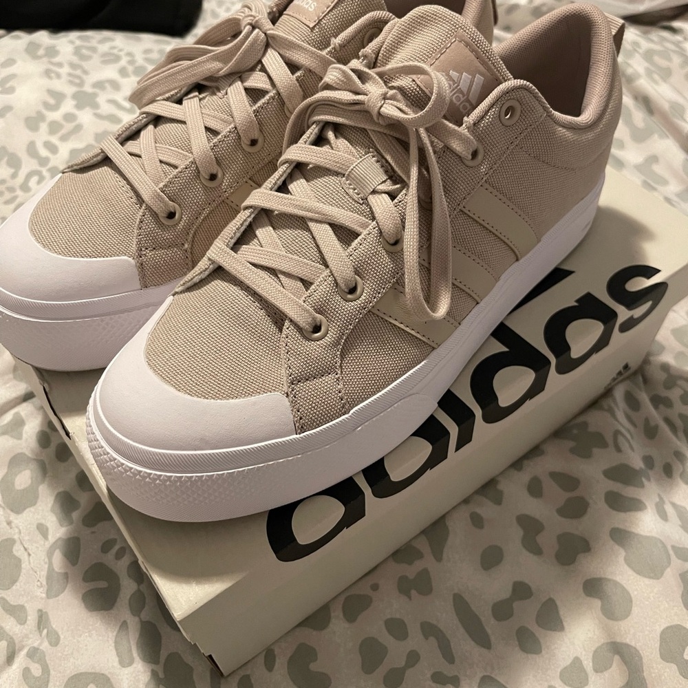 Adidas Women's Beige Canvas Sneakers
